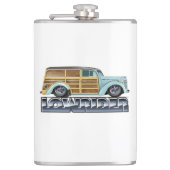 Retro Woody Lowrider Flachmann (Vorderseite)