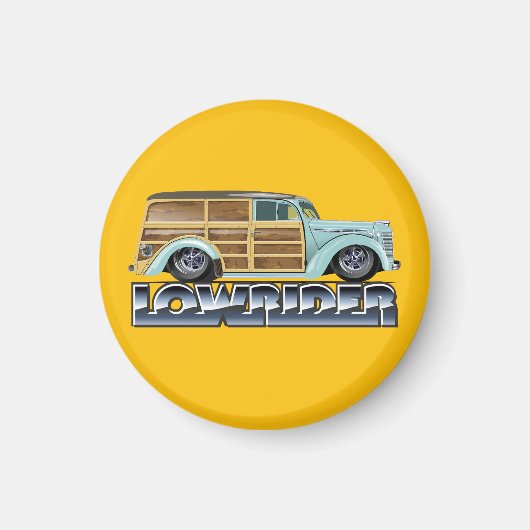Retro Woody Lowrider Magnet (Vorne)