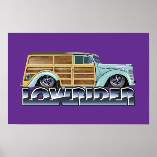 Retro Woody Lowrider Poster (Vorne)