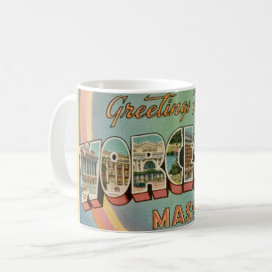 Retro Worcester MA Gruß-Tasse Kaffeetasse