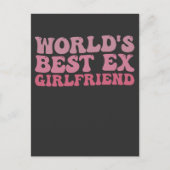 Retro World's Best Ex Girlfriend Groovy Einladungspostkarte (Vorderseite)