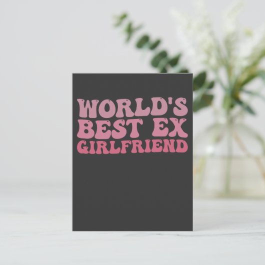 Retro World's Best Ex Girlfriend Groovy Einladungspostkarte (Stehend Vorderseite)