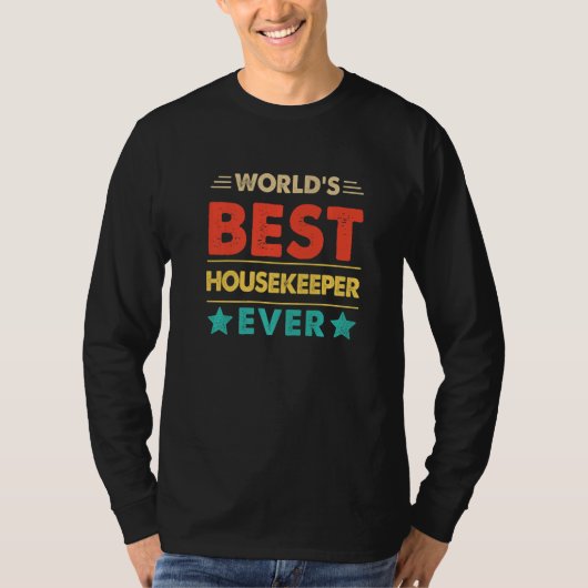 Retro World's Best Housekeeper Ever   T-Shirt (Vorderseite)