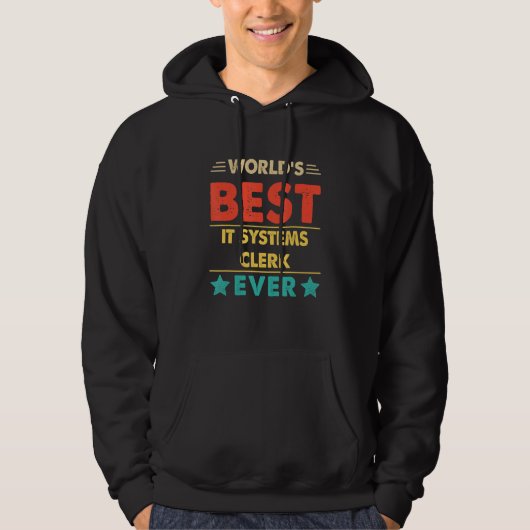 Retro World's Best IT Systems Clerk Ever Hoodie (Vorderseite)