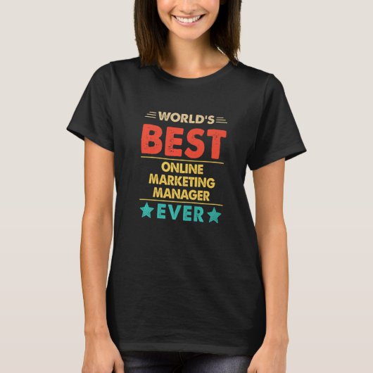 Retro World's Best Online Marketing Manager Ever   T-Shirt (Vorderseite)
