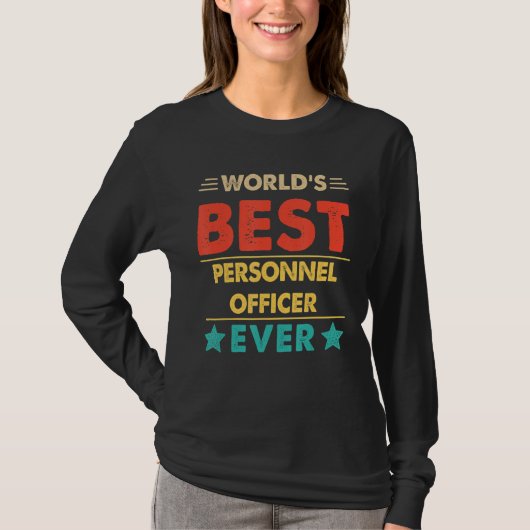 Retro World's Best Personnel Officer T-Shirt (Vorderseite)