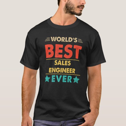 Retro World's Best Sales Engineer T-Shirt (Vorderseite)