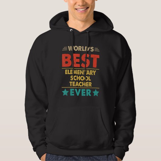 Retro World's bester Grundschullehrer aller Zeiten Hoodie (Vorderseite)