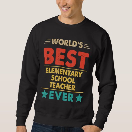 Retro World's bester Grundschullehrer aller Zeiten Sweatshirt (Vorderseite)