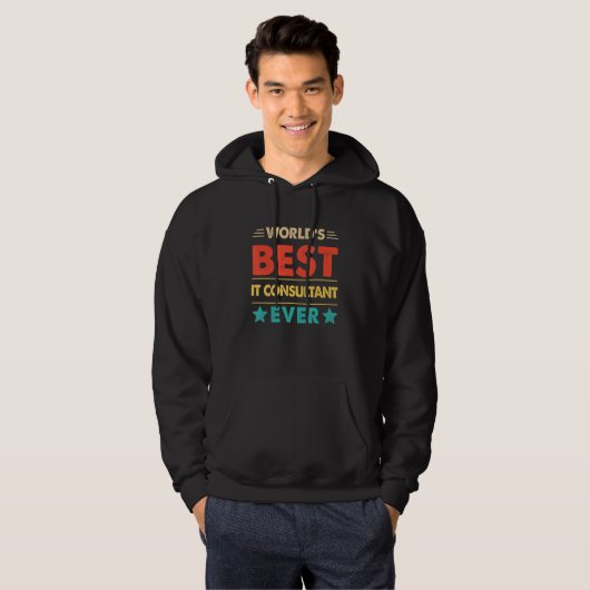 Retro World's Bester IT-Berater je Hoodie (Vorne ganz)