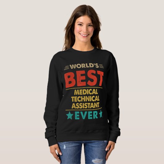 Retro World's bester medizinischer technischer Ass Sweatshirt (Vorne ganz)