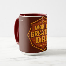 Retro World's Greatest Dad Abzeichen Tasse | Anpas