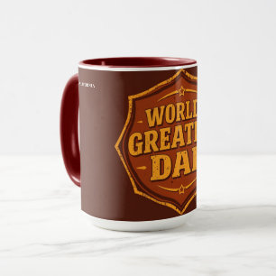 Retro World's Greatest Dad Abzeichen Tasse   Anpas