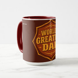 Retro World's Greatest Dad Badge Mug | Customizabl Tasse