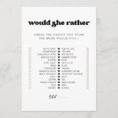 Retro würde sie eher Brautparty Game Card Einladung (Vorderseite)