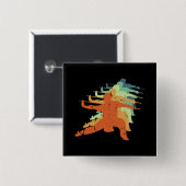 Retro Wushu Kung Fu Chinese Martial Arts Sportsman Button (Vorne & Hinten)