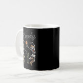 Retro Wüste Skeleton tanzende Cowboy Boost, wie er Kaffeetasse (Vorderseite Links)