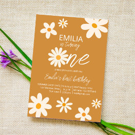 Retro Wüste Tag 1. Geburtstag Party staubig gelb Einladung