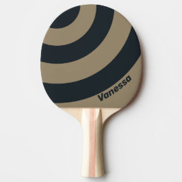 Retro Wüsten-Drei-Kreis-Streifen mit Namen Tischtennis Schläger