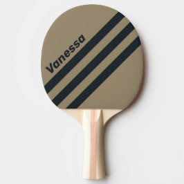 Retro-Wüsten-Dreieck-Streifung mit Namen Tischtennis Schläger