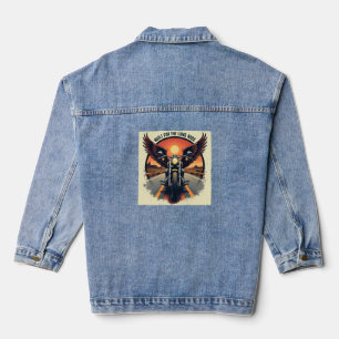 Retro-Wüsten-Highway-Motorrad-Bruderschaft-Biker Jeansjacke