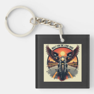 Retro-Wüsten-Highway-Motorrad-Bruderschaft-Biker Schlüsselanhänger