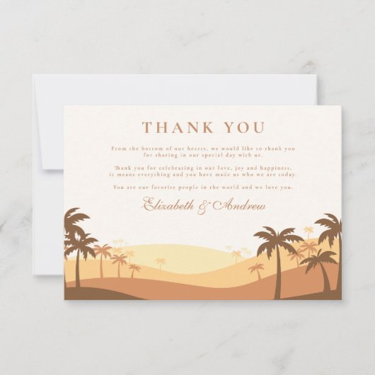 Retro-Wüstenhochzeit Dankeskarte (Vorderseite)