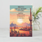 Retro-Wüstenhochzeit Einladung (Stehend Vorderseite)