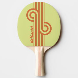 Retro-Wüstenkaktus-Doppelstreifen-Schleife mit Nam Tischtennis Schläger