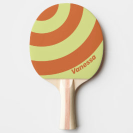 Retro Wüstenkaktus Drei Kreise Streifen mit Namen Tischtennis Schläger
