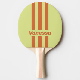 Retro Wüstenkaktus Drei Pin Streifen mit Namen Tischtennis Schläger