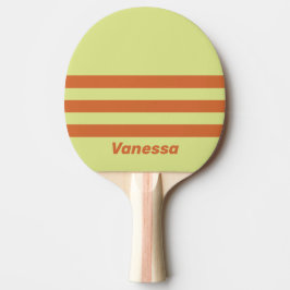 Retro Wüstenkaktus Drei Querstreifen mit Namen Tischtennis Schläger