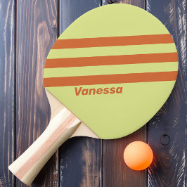 Retro Wüstenkaktus Drei Streifen mit Namen Tischtennis Schläger