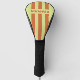 Retro-Wüstenkaktus mit drei Nadelstreifen und Name Golf Headcover