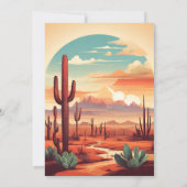 Retro Wüstenkuchen Landscape Wedding Einladung (Rückseite)