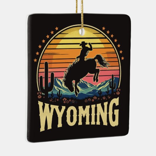 Retro Wyoming Cowboy Keramikornament (Rechts)