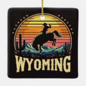 Retro Wyoming Cowboy Keramikornament (Rückseite)