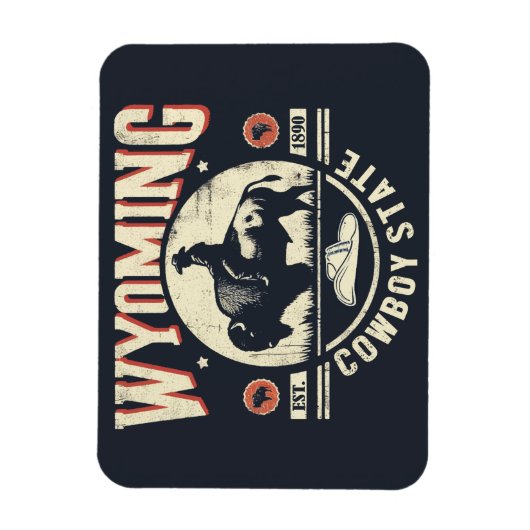 Retro Wyoming Magnet (Vertikal)