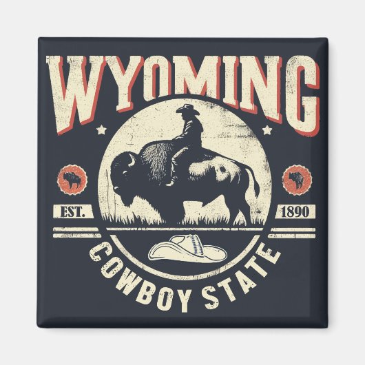 Retro Wyoming Magnet (Vorne)