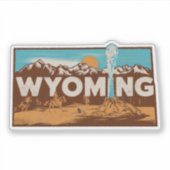 Retro Wyoming Staat Autoaufkleber Aufkleber (Vorderseite)