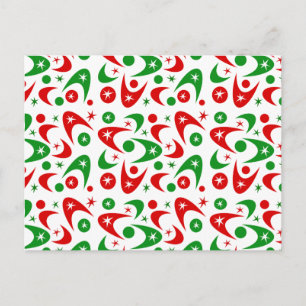 Retro Xmas Boomerangs Feiertagspostkarte