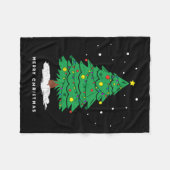 Retro Xmas frohe Weihnachtsbaumleuchten Fleecedecke (Vorderseite (Horizontal))