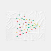 Retro Xmas Merry Christmas Tree Lights Fleecedecke (Vorderseite (Horizontal))