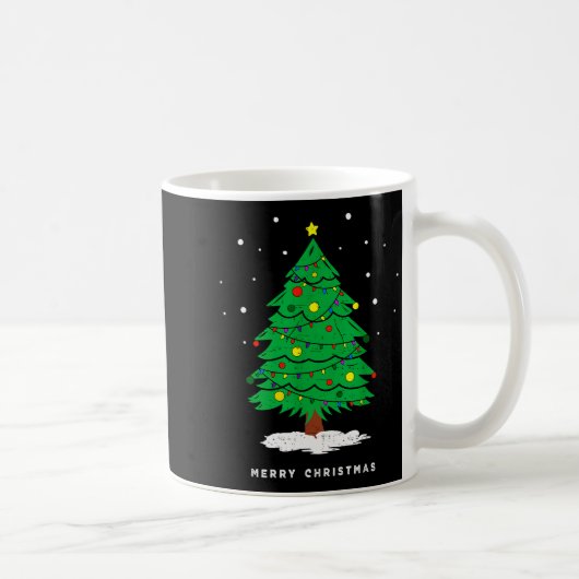 Retro Xmas Merry Christmas Tree Lights Kaffeetasse (Rechts)