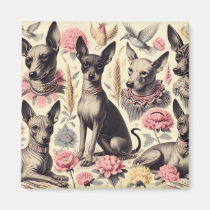 Retro Xoloitzcuintle Nahtlose Illustration Magnet