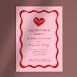 Retro XOXO Galentine-Day-Party Einladung