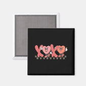 Retro Xoxo Happy Valentines Day Groovy Heart Coup Magnet (Vorderseite/Rückseite)