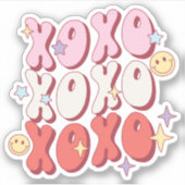 Retro XOXO Zum Valentinstag Vinyl Aufkleber (Vorderseite)