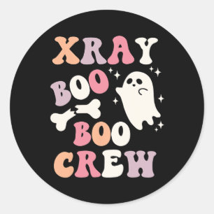 Retro Xray Boo Boo Crew Ghost Röntgeningenieur Hal Runder Aufkleber
