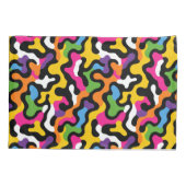 Retro y2k Ästhetik Funky Wirbel Farblich Abstrakt Kissenbezug (Rückseite)